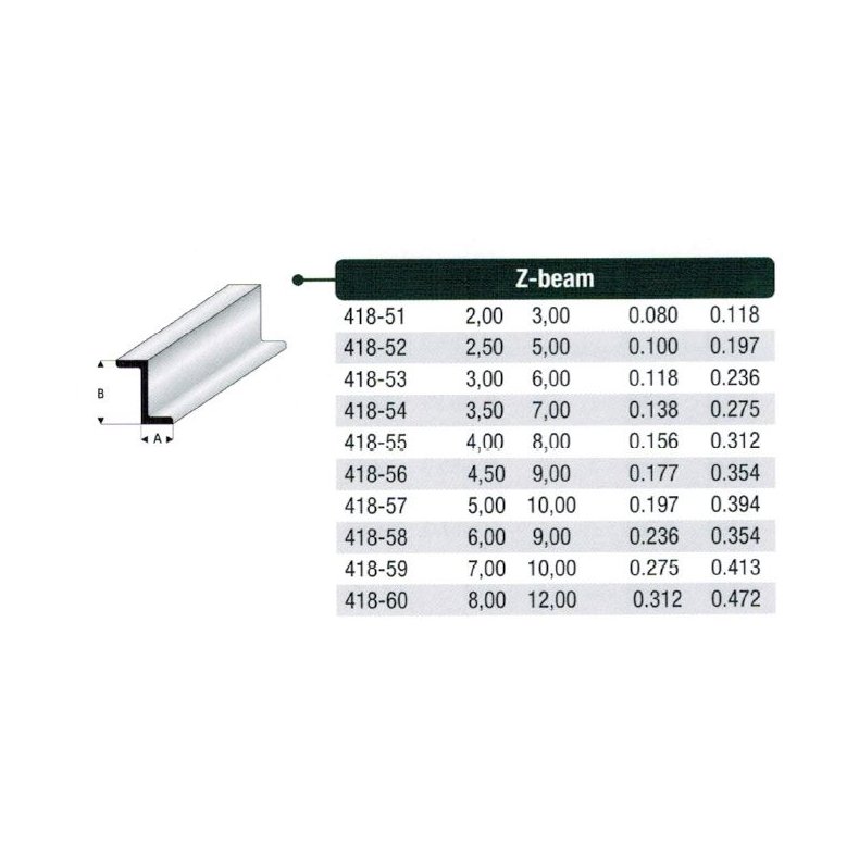 Z-profil styren - 100 cm